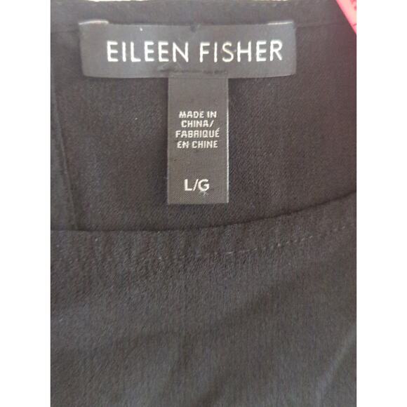 Eileen Fisher Black Silk‎ Top Womens L Scoop Neck Shell Casual Basic Soft Tank - Picture 7 of 7